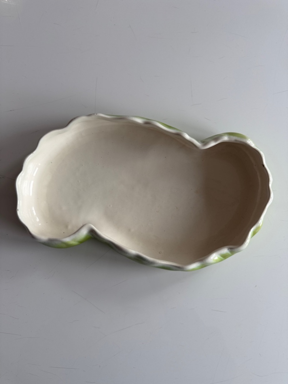 Haeger USA 1946 lotus float vintage chartreuse glazed dish garden planter - Picture 8 of 12